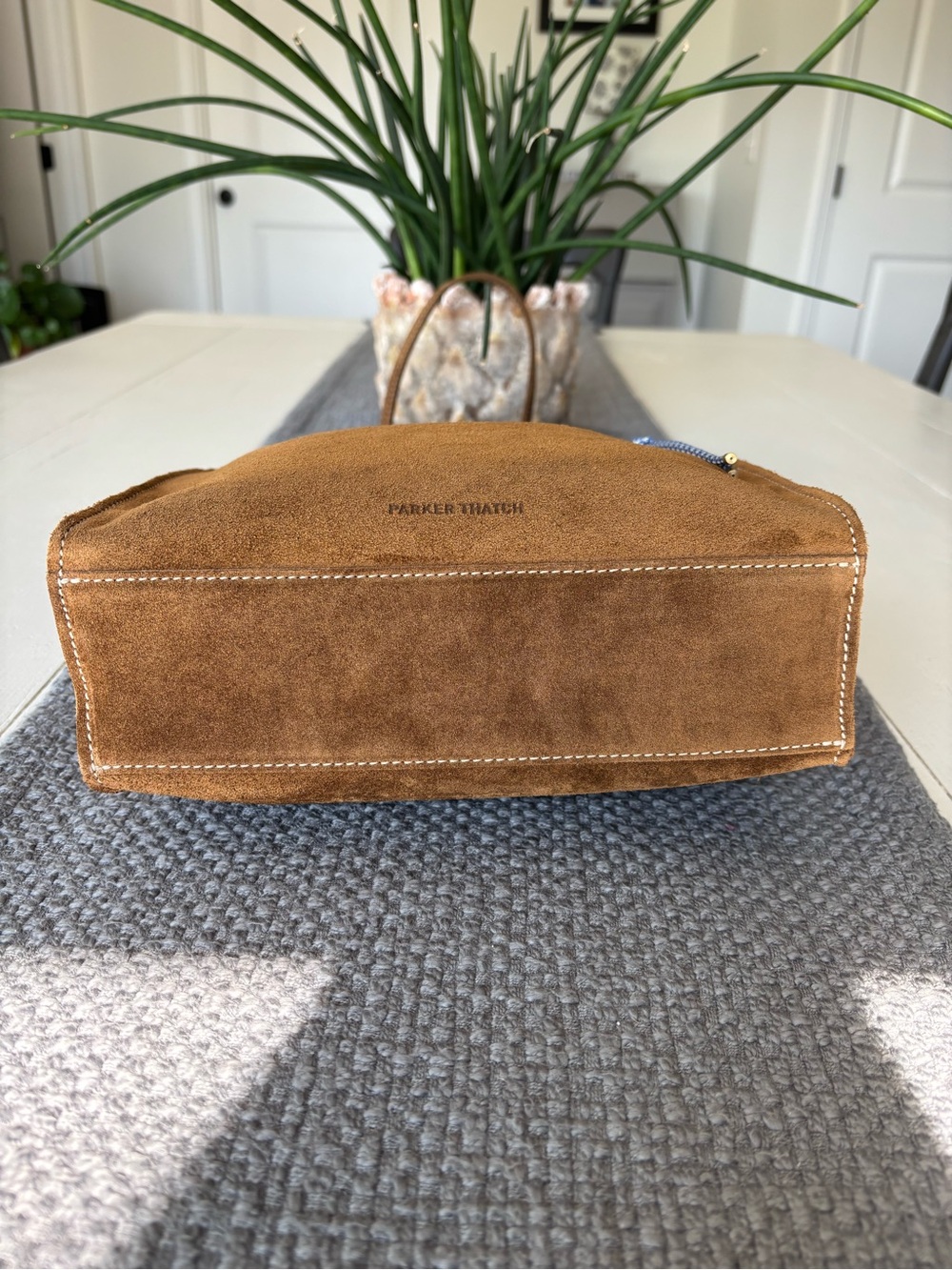 Parker Thatch Magazine Tote in Desert Sand (Suede) - Picture 6 of 11